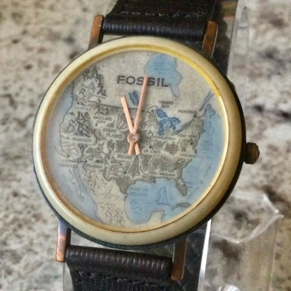 1995 U.S MAP STONE FACE FOSSIL BW-6929